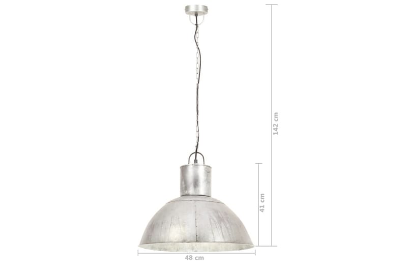 Hengelampe 25 W sølv rund 48 cm E27 - Silver - Belysning - Innendørsbelysning & Lamper - Taklampe - Pendellamper & Hengelamper