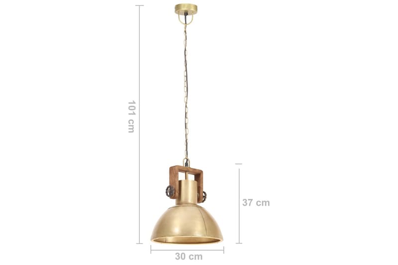 Industriell hengelampe 25 W messing rund 30 cm E27 - Belysning - Innendørsbelysning & Lamper - Taklampe - Pendellamper & Hengelamper