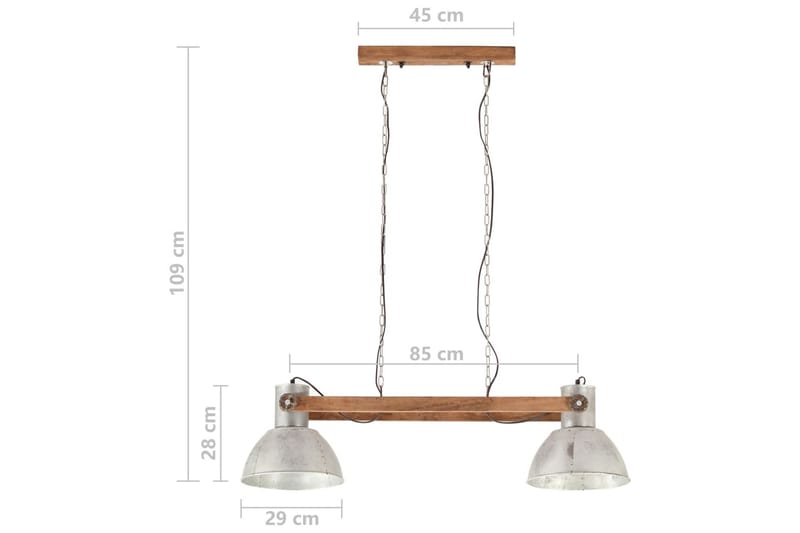 Industriell hengelampe 25 W sølv 109 cm E27 - Belysning - Innendørsbelysning & Lamper - Taklampe - Pendellamper & Hengelamper