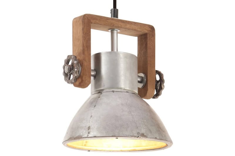 Industriell hengelampe 25 W sølv rund 19 cm E27 - Silver - Belysning - Innendørsbelysning & Lamper - Taklampe - Pendellamper & Hengelamper