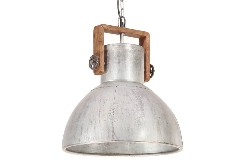 Industriell hengelampe 25 W sølv rund 40 cm E27 - Silver - Belysning - Innendørsbelysning & Lamper - Taklampe - Pendellamper & Hengelamper