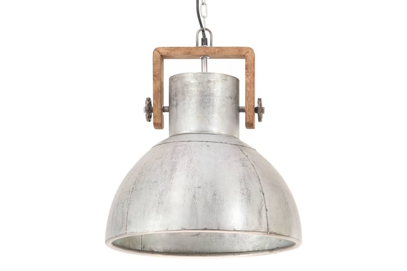 Industriell hengelampe 25 W sølv rund 40 cm E27 - Silver - Belysning - Innendørsbelysning & Lamper - Taklampe - Pendellamper & Hengelamper