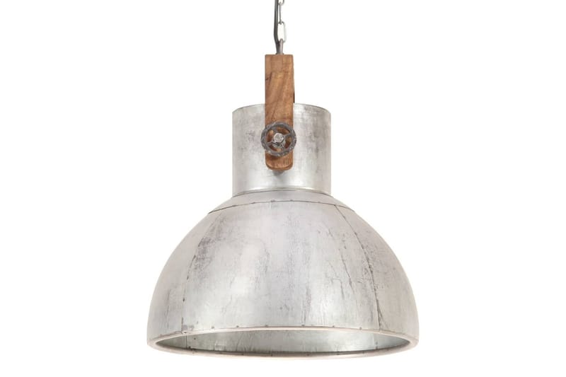 Industriell hengelampe 25 W sølv rund 40 cm E27 - Silver - Belysning - Innendørsbelysning & Lamper - Taklampe - Pendellamper & Hengelamper