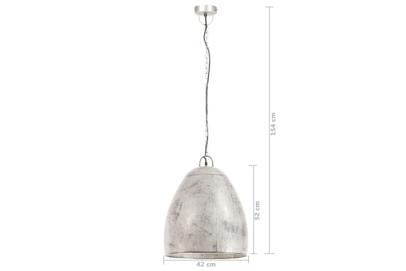 Industriell hengelampe 25 W sølv rund 42 cm E27 - Silver - Belysning - Innendørsbelysning & Lamper - Taklampe - Pendellamper & Hengelamper