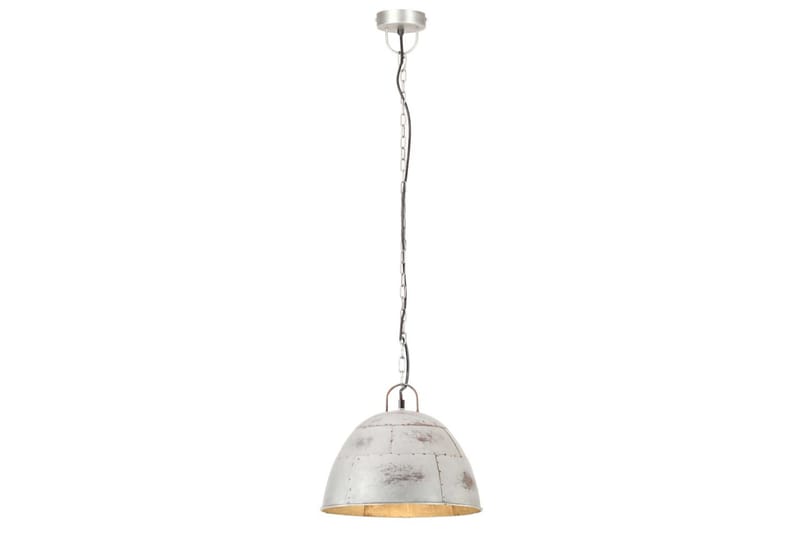 Industriell vintage hengelampe 25 W sølv rund 31 cm E27 - Silver - Belysning - Innendørsbelysning & Lamper - Taklampe - Pendellamper & Hengelamper