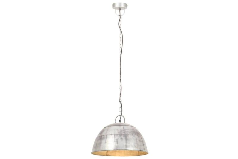 Industriell vintage hengelampe 25 W sølv rund 41 cm E27 - Silver - Belysning - Innendørsbelysning & Lamper - Taklampe - Pendellamper & Hengelamper