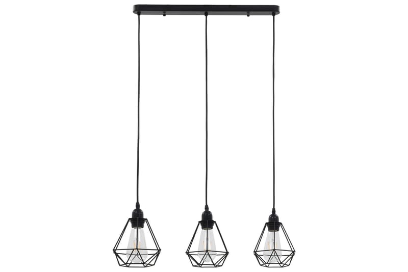 Taklampe med diamant-design svart 3 x E27 lysprer - Svart - Belysning - Innendørsbelysning & Lamper - Taklampe - Pendellamper & Hengelamper