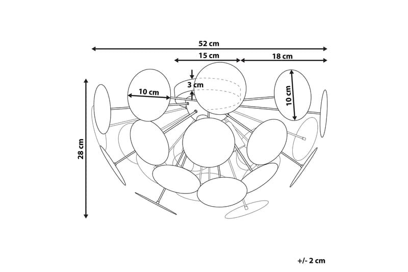 Plafond Damatria - Svart / Gull - Belysning - Innendørsbelysning & Lamper - Taklampe - Takplafond