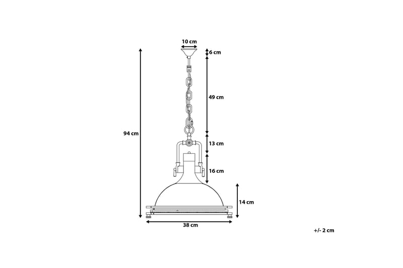 Taklampe Ebron 38 cm - Sølv - Belysning - Innendørsbelysning & Lamper - Taklampe - Kjøkkenlampe & taklampe kjøkken