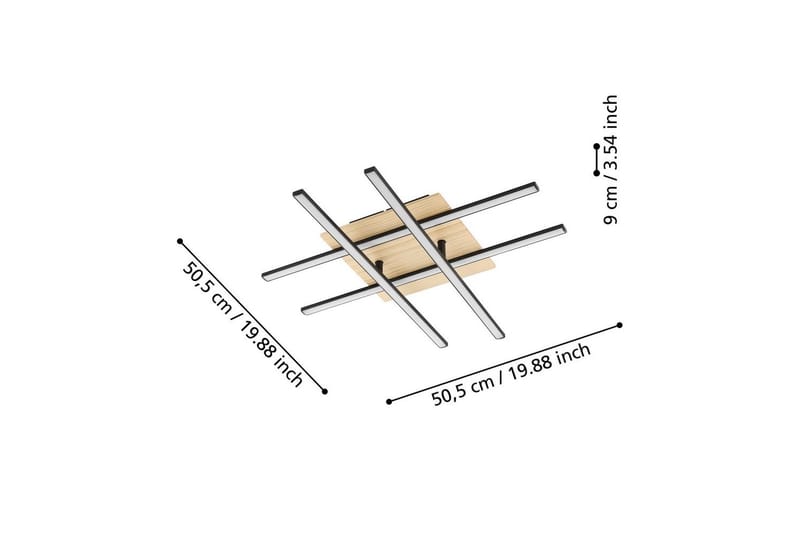 Taklampe Eglo Marinello 1 - Svart/Brun - Belysning - Innendørsbelysning & Lamper - Taklampe - Takplafond