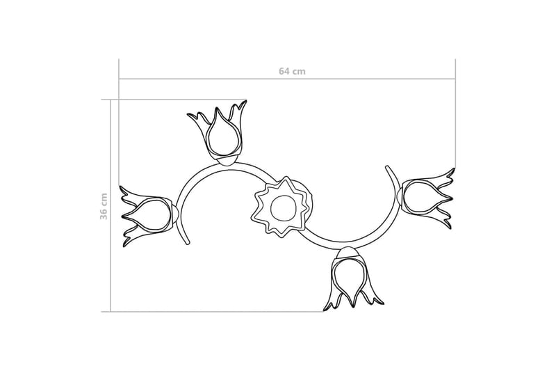 Taklampe gjennomsiktige glasskjermer for 5 E14 lyspærer - Plafond - Takplafond - Lamper gang - Taklampe