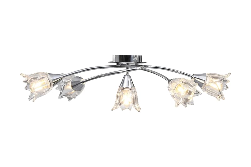 Taklampe gjennomsiktige glasskjermer for 5 E14 lyspærer - Plafond - Takplafond - Lamper gang - Taklampe