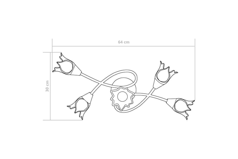 Taklampe gjennomsiktige glasskjermer for 5 E14 lyspærer - Plafond - Takplafond - Lamper gang - Taklampe