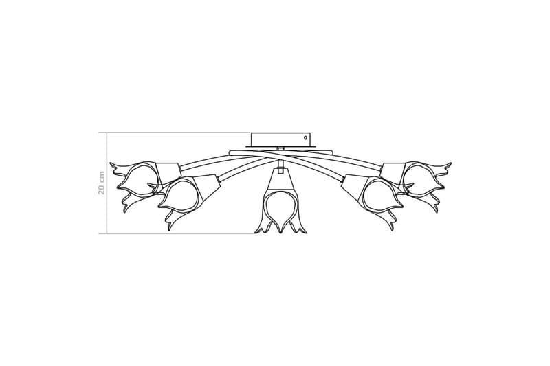 Taklampe gjennomsiktige glasskjermer for 5 E14 lyspærer - Plafond - Takplafond - Lamper gang - Taklampe