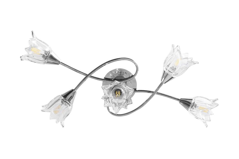 Taklampe gjennomsiktige glasskjermer for 5 E14 lyspærer - Plafond - Takplafond - Lamper gang - Taklampe