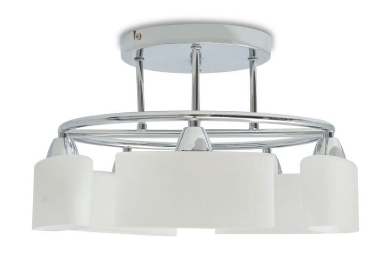 Taklampe m. ellipseformede glasskjermer for 5 E14-prer 200W - Hvit - Belysning - Innendørsbelysning & Lamper - Taklampe - Takplafond