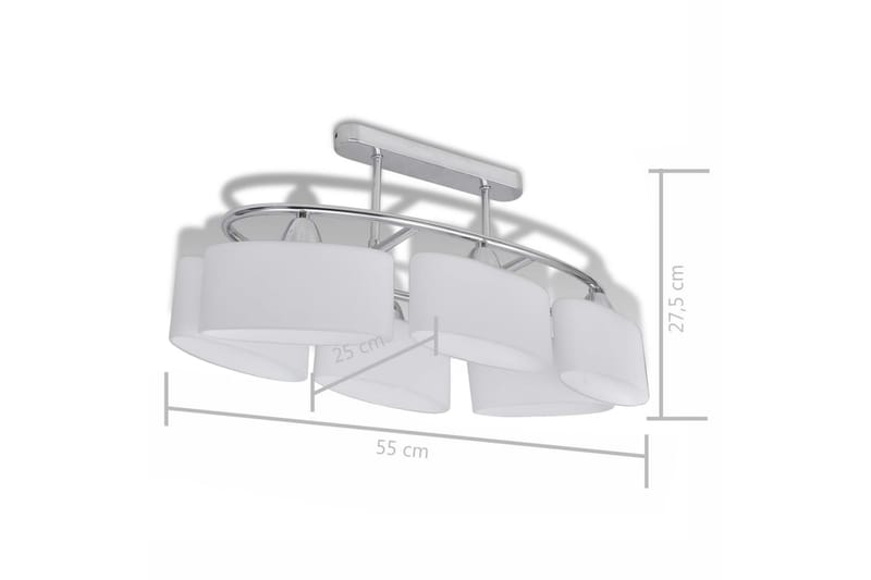 Taklampe med ellipseformede glasskjermer 2 stk E14 - Hvit - Plafond - Takplafond - Lamper gang - Taklampe