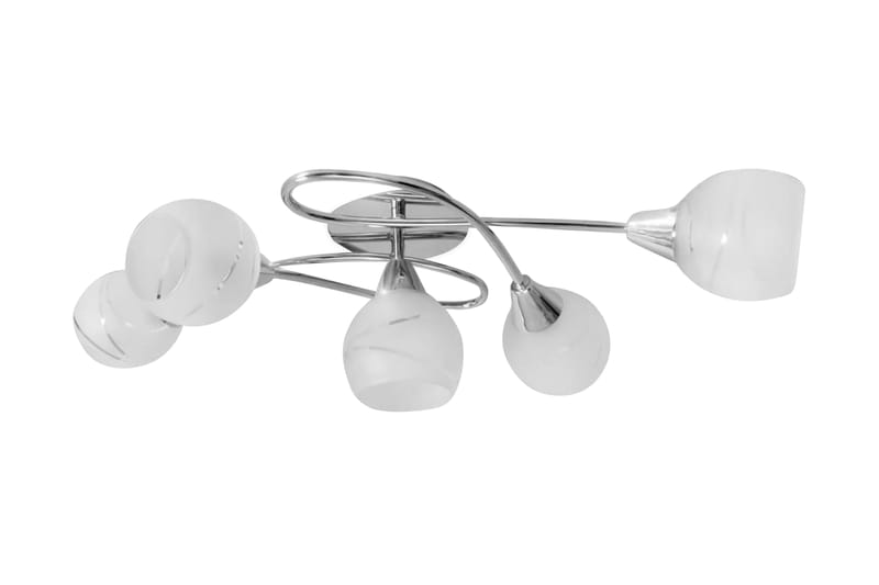 Taklampe med Glass Skjerm til 5 E14 Lyspr - Hvit - Plafond - Takplafond - Lamper gang - Taklampe