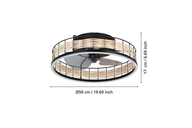 Takvifte med Lampe Eglo Frana - Svart - Belysning - Innendørsbelysning & Lamper - Taklampe