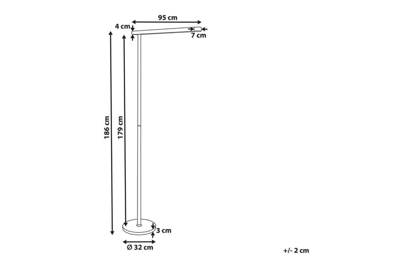 Temerra Gulvlampe 186 cm - Grå - Belysning - Innendørsbelysning & Lamper - Gulvlampe