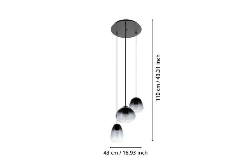 Takpendel Eglo Aguilares Ø430 mm - Svart/Grå - Belysning - Innendørsbelysning & Lamper - Vinduslampe