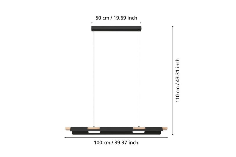 Takpendel Eglo Ermua - Svart/Brun - Belysning - Innendørsbelysning & Lamper - Vinduslampe