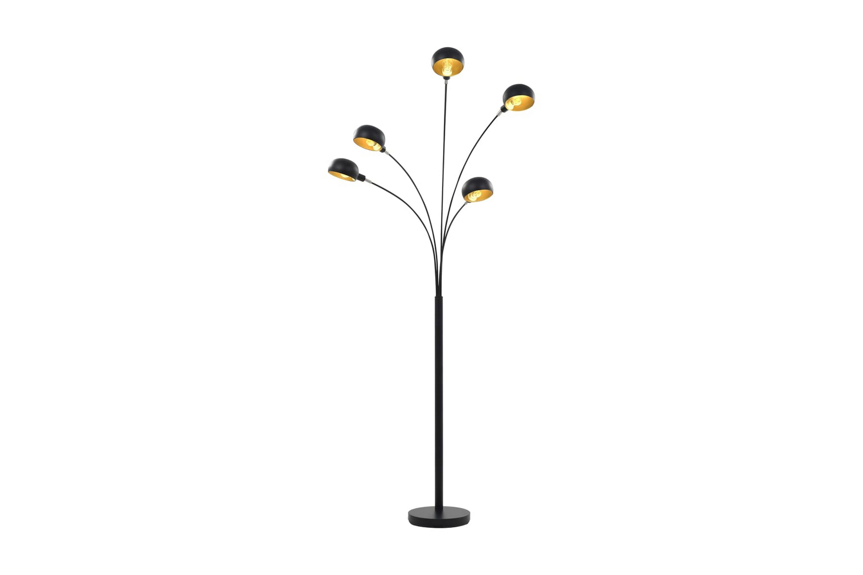 Be Basic Stående lampe 200 cm 5 x E14 svart og gull - Svart