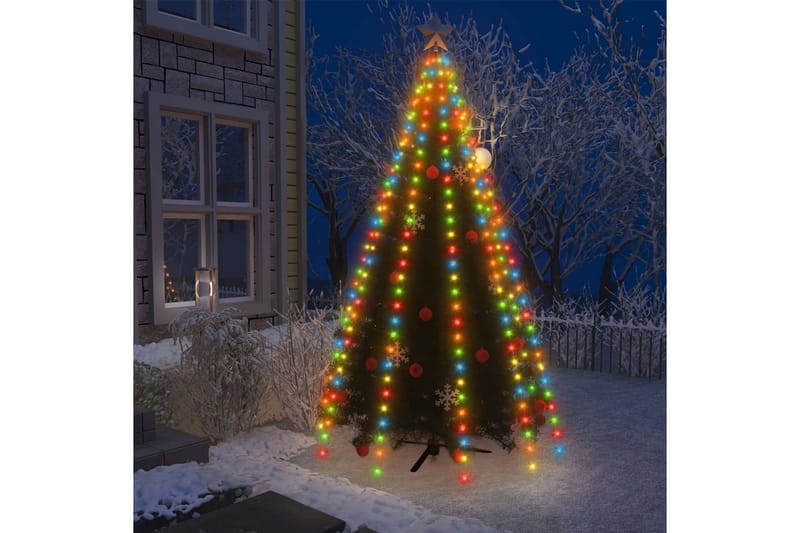 Nettlys for jultre med 250 LED flerfarget 250 cm - Flerfarget - Belysning - Julebelysning - Julelys