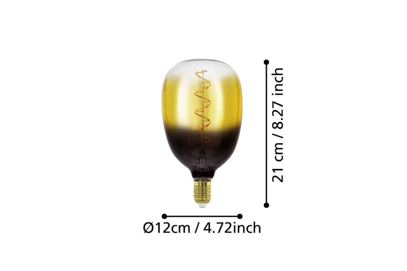 Lyspære Eglo LM-E27-LED T120 4W Svart-Transparent Brun - Svart/Brun - Belysning - Lyspærer & lyskilder - LED-belysning - LED-pære - Normalpære