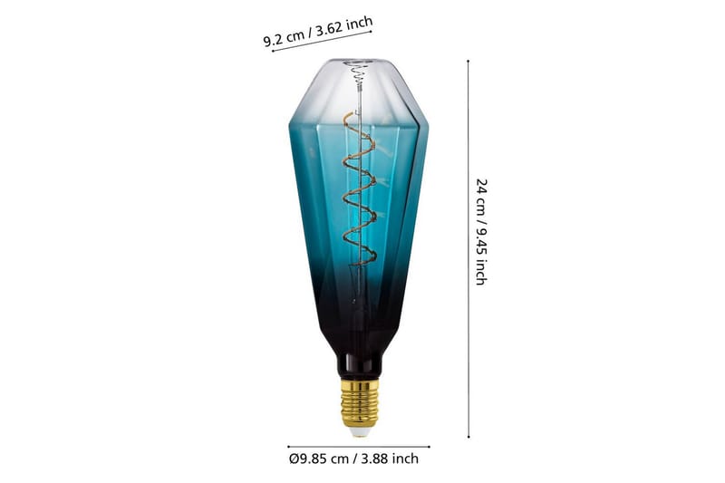 Lyspære Eglo LM-E27-LED T100 4W Svart-Transparent Blå - Blå - Belysning - Dekorasjonsbelysning