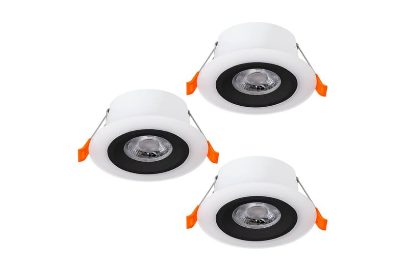 Innfelt Lampe Eglo Calonge 3 stk Svart, Hvit - Svart/Hvit - Belysning - Downlights & spotlights - LED downlight