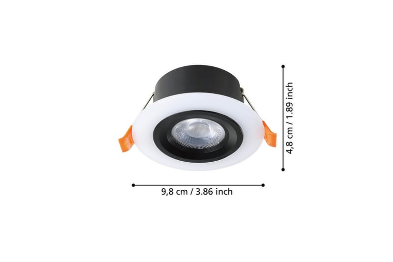 Innfelt Lampe Eglo Calonge 3 stk Svart, Hvit - Svart/Hvit - Belysning - Downlights & spotlights - LED downlight