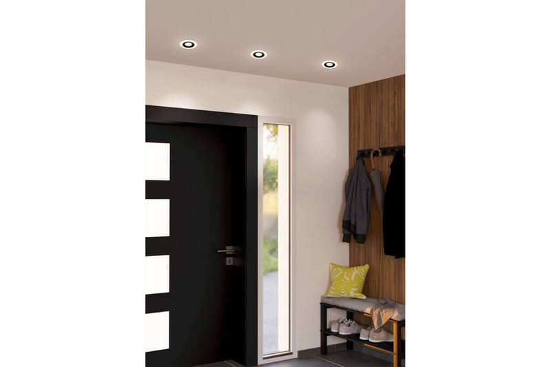 Innfelt Lampe Eglo Calonge 3 stk Svart, Hvit - Svart/Hvit - Belysning - Downlights & spotlights - LED downlight