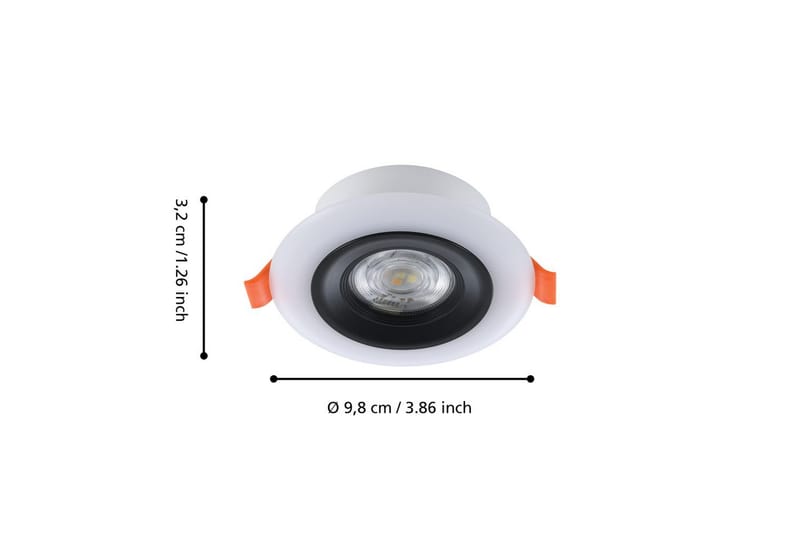 Innfelt Lampe Eglo Calonge RGB 3 stk Svart, Hvit - Svart/Hvit - Belysning - Downlights & spotlights - LED downlight