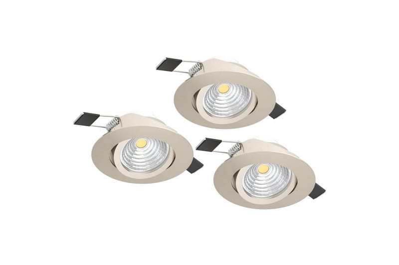 Innfelt Lampe Eglo Saliceto 3 stk Ø88 mm 2700K Nickel-Matt - Grå - Belysning - Downlights & spotlights - LED downlight