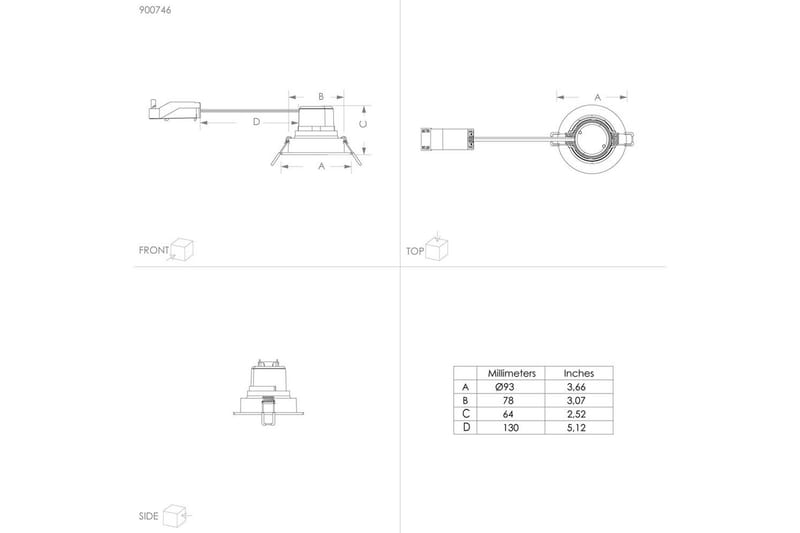 Innfelt Lampe Eglo Saliceto 3 stk Ø88 mm 2700K Nickel-Matt - Grå - Belysning - Downlights & spotlights - LED downlight