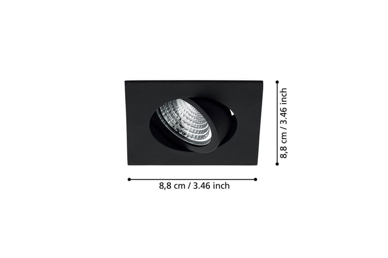 Innfelt Lampe Eglo Saliceto 88x88 mm 2700K Svart - Svart - Belysning - Downlights & spotlights - LED downlight