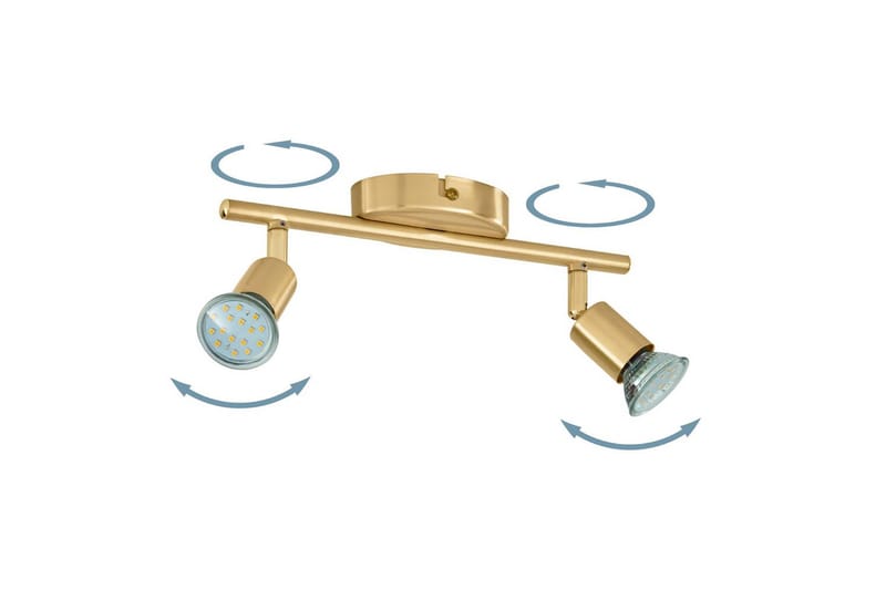 Spotlight Eglo Buzz-Led med 2 Lamper Børstet Messing - Messing - Belysning - Downlights & spotlights