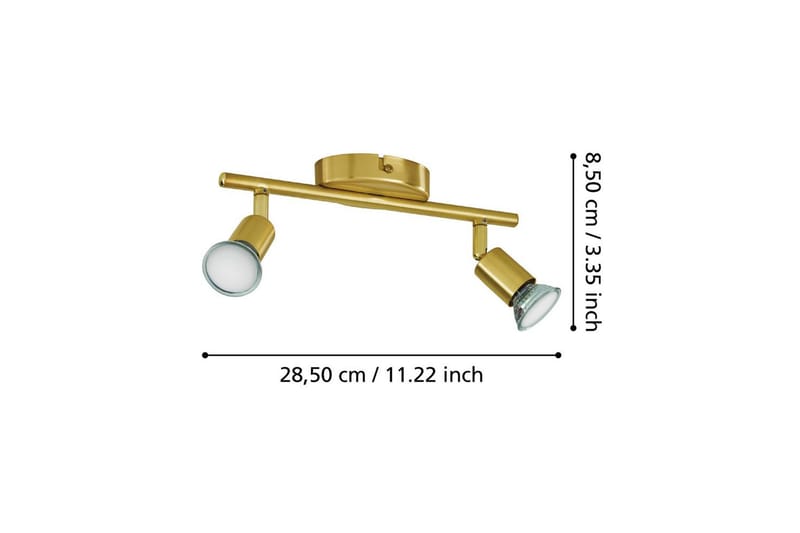 Spotlight Eglo Buzz-Led med 2 Lamper Børstet Messing - Messing - Belysning - Downlights & spotlights