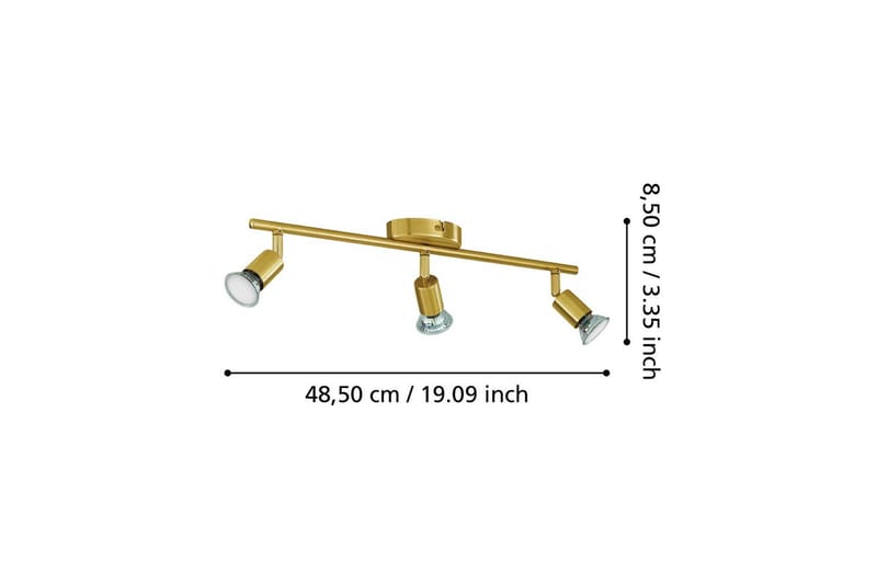 Spotlight Eglo Buzz-Led med 3 Lamper Børstet Messing - Messing - Belysning - Downlights & spotlights