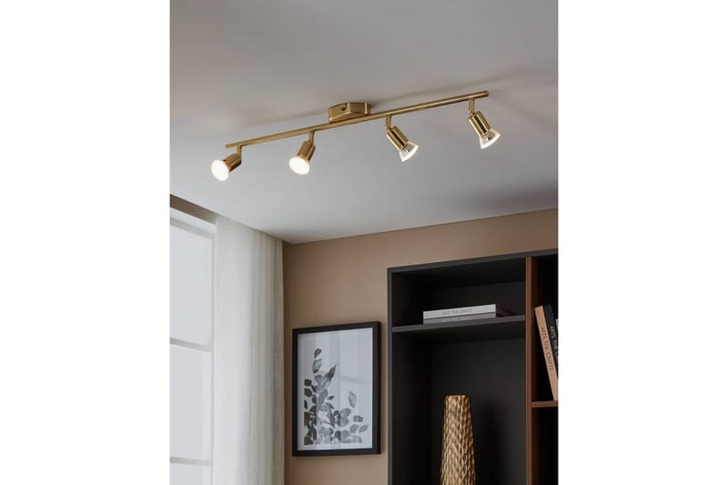 Spotlight Eglo Buzz-Led med 4 Lamper Børstet Messing - Messing - Belysning - Downlights & spotlights