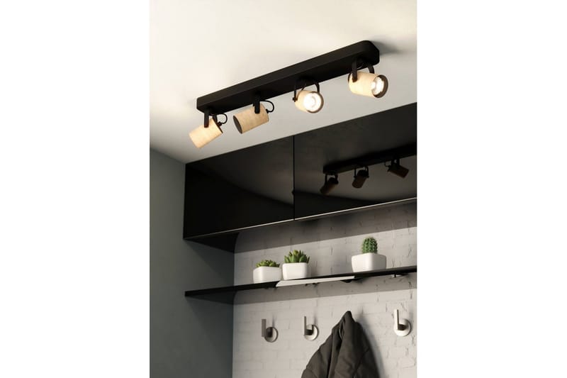 Spotlight Eglo Cayuca med 4 lamper - Svart/Brun - Belysning - Downlights & spotlights