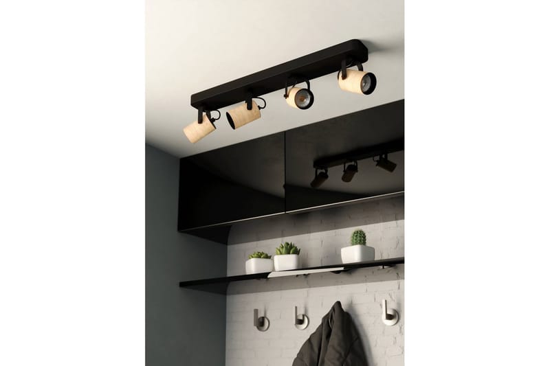 Spotlight Eglo Cayuca med 4 lamper - Svart/Brun - Belysning - Downlights & spotlights