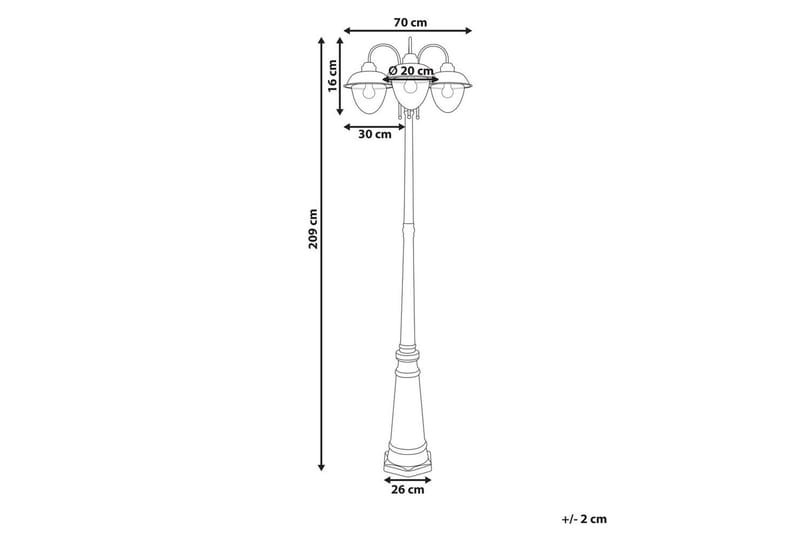 Asinare Lyktestolpe 209 cm - Svart - Belysning - Utendørsbelysning - Stolpelykt & portlykt