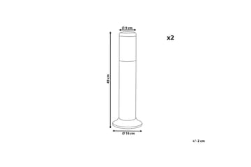 Manorce Pullertlampe 49 cm E27 - Svart/Hvit - Belysning - Utendørsbelysning