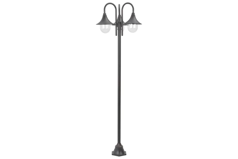 Hagelyktestolpe E27 220 cm aluminium 3 lamper bronse - Svart - Belysning - Utendørsbelysning - Stolpelykt & portlykt