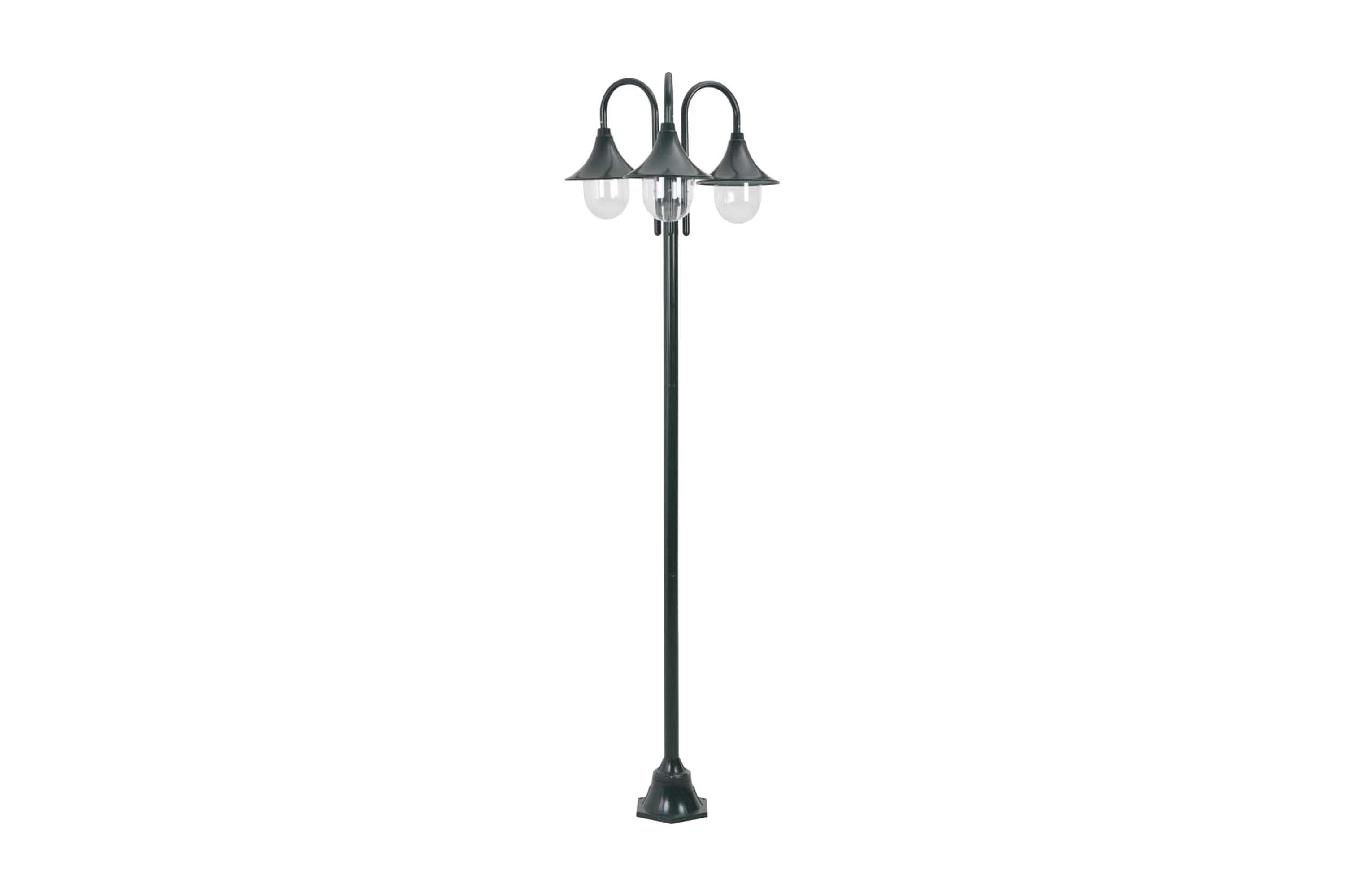 Be Basic Hagelyktestolpe E27 220 cm aluminium 3 lamper mørkegrønn - Svart