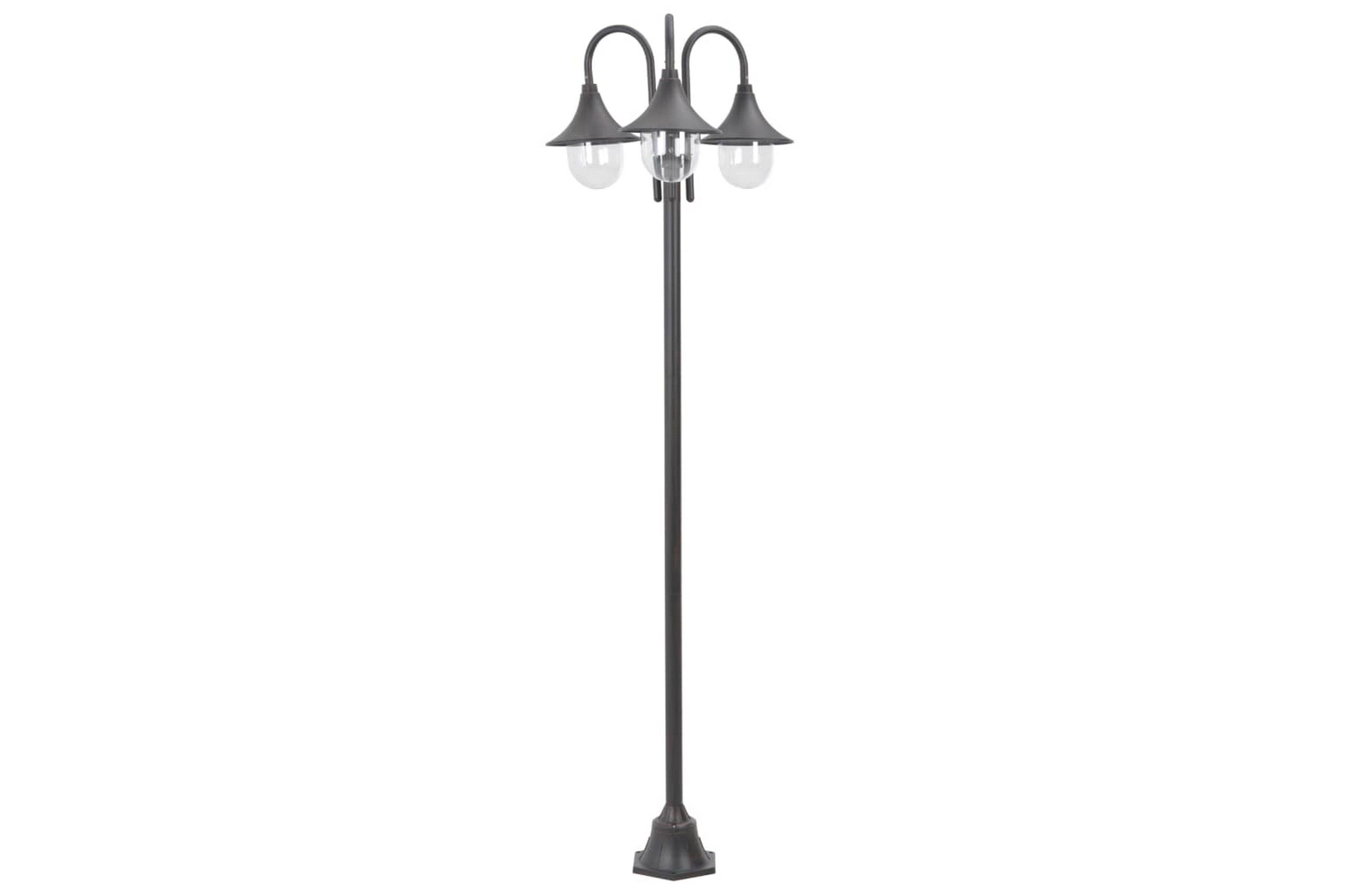 Be Basic Hagelyktestolpe E27 220 cm aluminium 3 lamper bronse - Svart