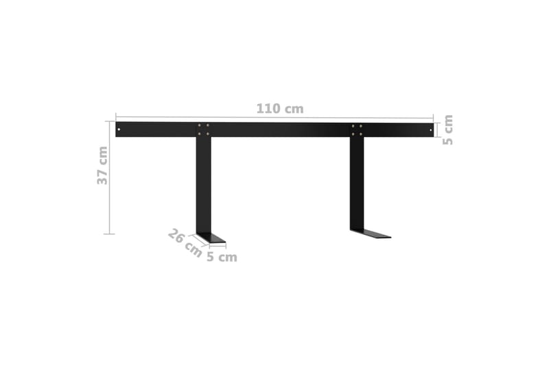 Ryggstøtte til pallesofa svart 110 cm jern - Svart - Hagemøbler & utemiljø - Balkong & terrasse - Balkongmøbler - Balkongstoler