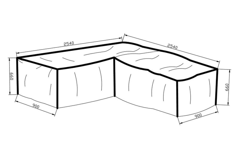 Klas Møbelbeskyttelse 254x66x90 - Grå - Hagemøbler & utemiljø - Øvrig hagemøbler - Møbelbeskyttelse - Overtrekk hagemøbler